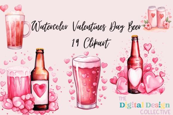 Download Watercolor Valentine's Day Beer Bundle - Day Collection