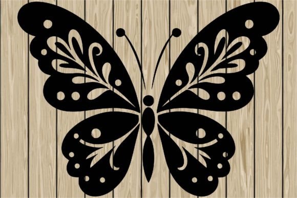 Download Floral Butterfly Stencil Silhouette SVG - Butterfly stencil Collection