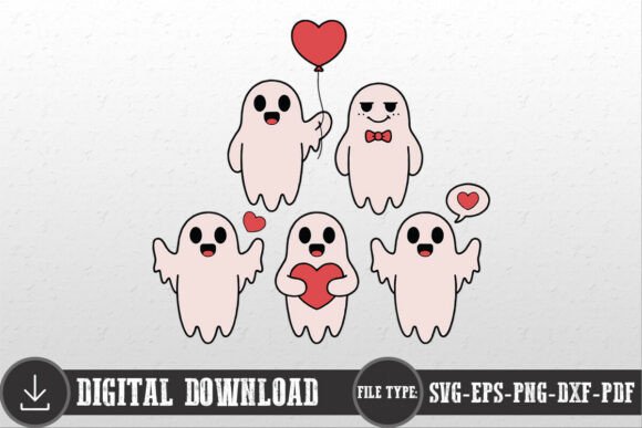 Download Cute Ghost Valentine's Day Shirt SVG PNG - Day Collection