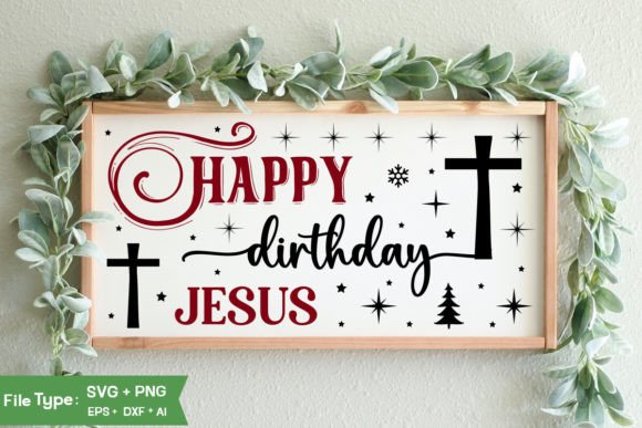 Download Happy Birthday Jesus Sign SVG Design - Day Collection