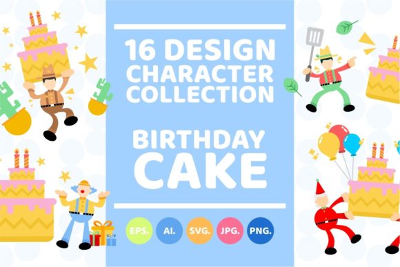Download People and Birthday Cake Party Cartoon - Day Collection