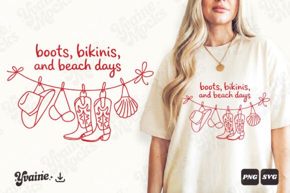 Download Summer Boots Bikinis Beach Days SVG PNG - Day Collection