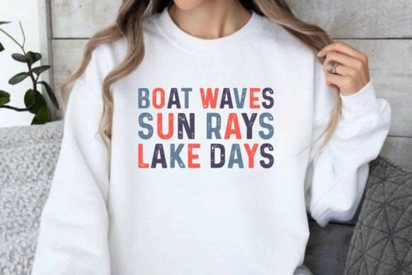 Download Boat Waves Sun Rays Lake Days T-shirt - Day Collection